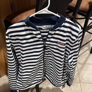 Vineyard Vines Striped Navy and White Sweater